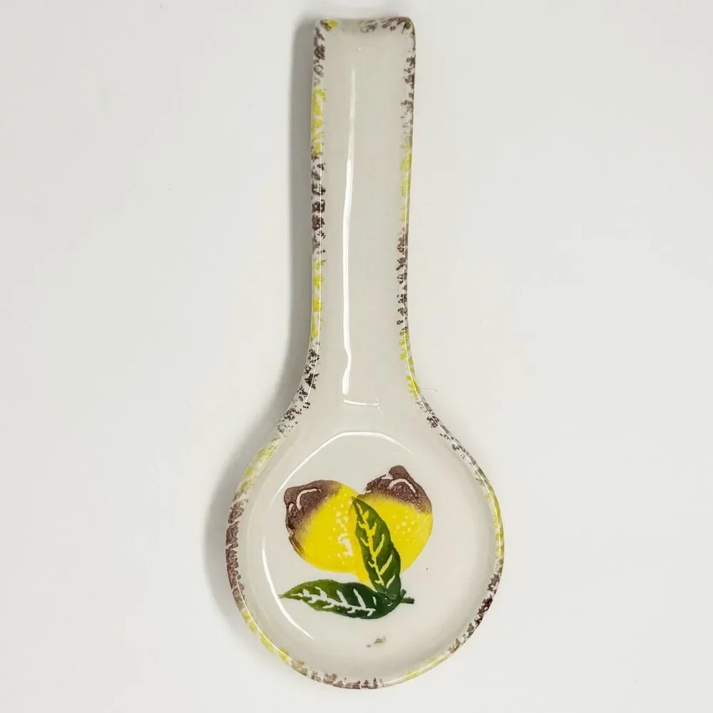 La Tavola Italy Handpainted Ceramic Lemon Spoon Rest Rustic Tuscan New